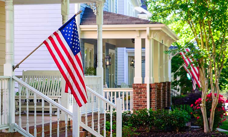 House with USA Flag